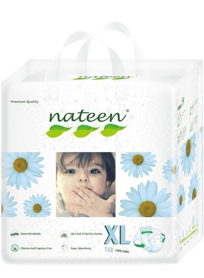 nateen Premium Care Baby Diapers,Size 5(12-25kg),X-Large,14 Count Diapers,Super Absorbency,Breathable Baby Diapers.