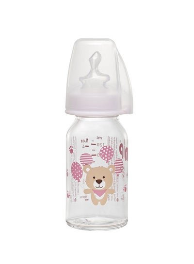 nip Standard Glass Bottle, Pink Bear – 125ml