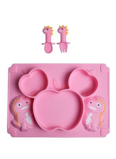 ZCM-HAPPY 3-Piece baby silicone plate and spoon set