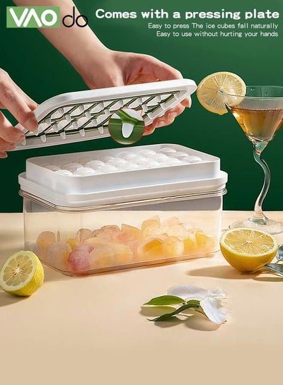VAOdo Double Layer Ice Cube Mold Large Capacity Ice Box Food Grade Silica Gel Soft Bottom Easy to Pick Up Ice Cubes And Deliver Ice Cube Shovels