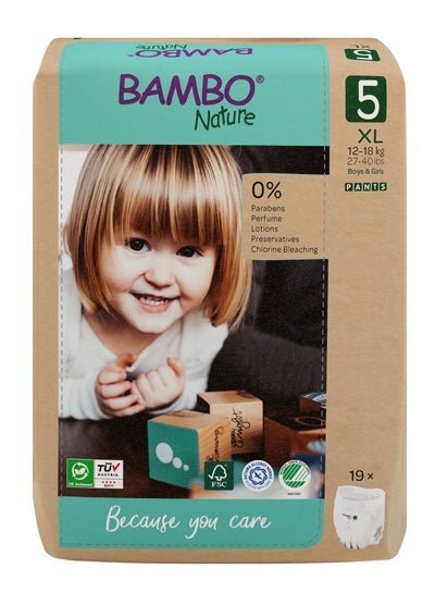 BAMBO NATURE Bambo Nature Eco-Friendly Pants Diapers Paper Bag  Size5 12To18kg (19 counts)