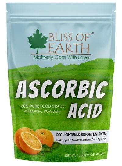 BLISS OF EARTH Bliss of Earth 16 oz Ascorbic Acid Powder Pure Food Grade Vitamin-C Rich Powder For Skin,face, Cosmetic & DIY Products 453GM