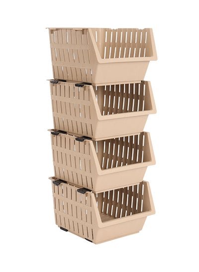 Royalford Richwell 4-Tier Storage Cabinet, Plastic Drawers, RF10801 | Stationary Arts Desktop Tabletop Organizer | Storage Tower Unit for Office Bedroom Kitchen
