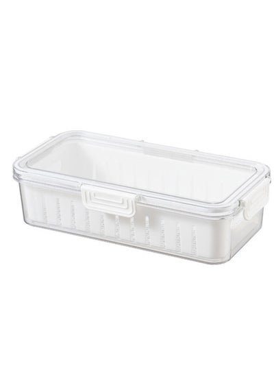 Arabest Stackable Fridge Storage Box Drawers，Refrigerator Fruit Vegetable Tray （White）