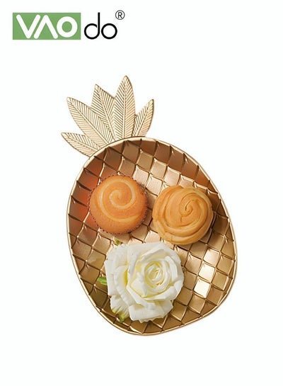 VAOdo Gold Multifunctional Tray Home Decoration Jewelry Display Stand Candy and Snack Storage Tray Hallway Storage Tray Pineapple Shape Tray Small