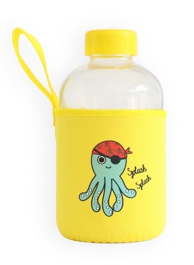 Milk & Moo Milk&Moo Sailor Octopus Kids Glass Water Bottles 600 ML