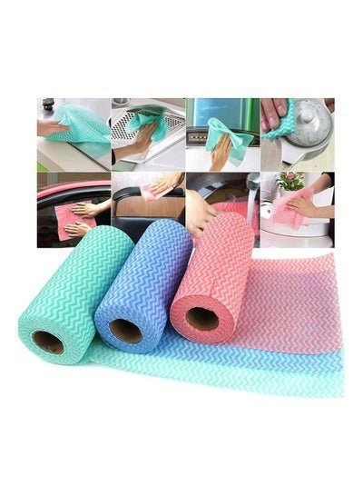 Marrkhor Pack of 3 50Pcs/Roll Environment Friendly Disposable Cloth Kitchen Cleaning Non-Woven Fabric Dish Towel Cloth Kitchen Cleaning Tools
