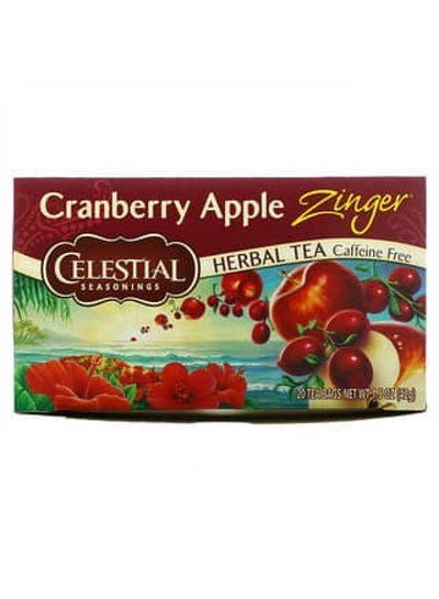 CELESTIAL SEASONINGS Celestial Seasonings, Herbal Tea, Cranberry Apple Zinger, Caffeine Free, 20 Tea Bags, 1.5 oz (42 g)