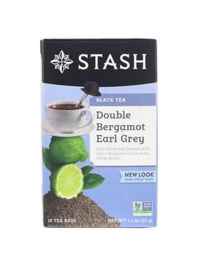 Stash Tea Stash Tea, Black Tea, Double Bergamot Earl Grey, 18 Tea Bags, 1.1 oz (33 g)