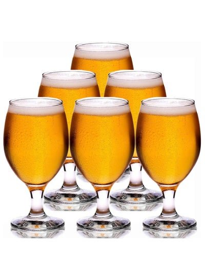 3Diamonds Crystal Clear beer glasses (set of 6) for men 14 oz (400 ml) -beer mugs for freezer -Pub Drinking Mugs Stein gift for man