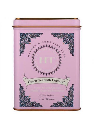 HARNEY & SONS Harney & Sons, HT Tea Blend, Green Tea with Coconut, 20 Tea Sachets, 1.4 oz (40 g)