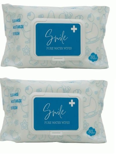 Smile Pure Water Wipes Pack of 2