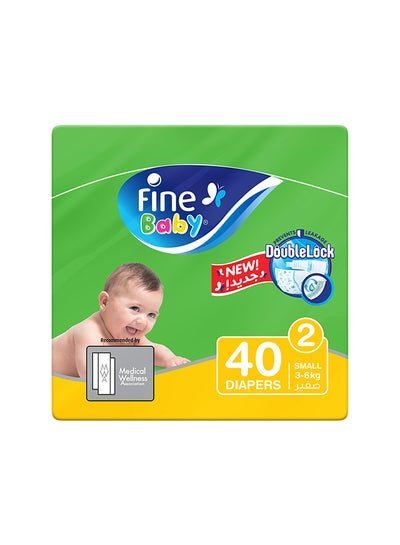 Fine Baby Baby Diapers, Size 2, 3 – 6 Kg, 40 Count – Small, Double Lock Technology Prevents Leakage