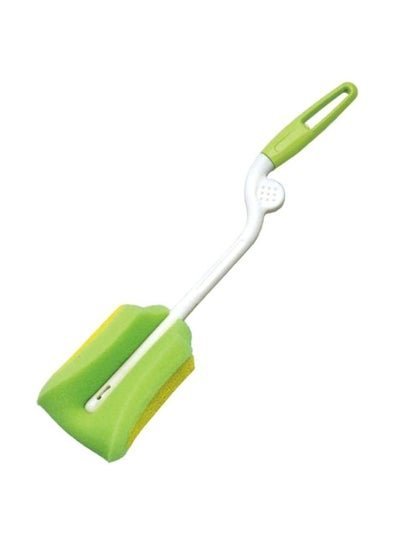 pigeon 2-Way Flexible, Foldable Sponge Brush Designed Specifically for Soft, Plastic Bottles, Green/White – 4547