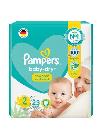 Pampers Baby-Dry Diapers With Aloe Vera Lotion And Leakage Protection,Size 2, 3-8 Kg, 23 Diapers