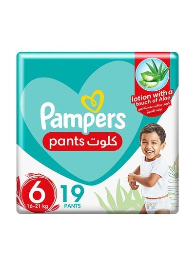 Pampers Baby-Dry Pants With Aloe Vera Lotion, Stretchy Sides, And Leakage Protection,Size 6, 16+ Kg, 19 Pants