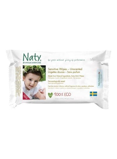 Naty Unscented Baby Wipes, 56 Count
