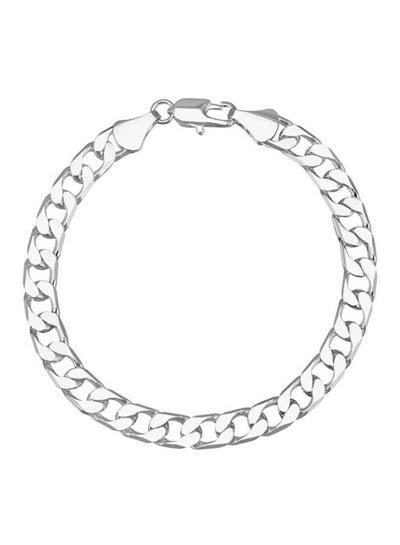 Shining Jewel Italian Silver Plated Link Chain Bracelet