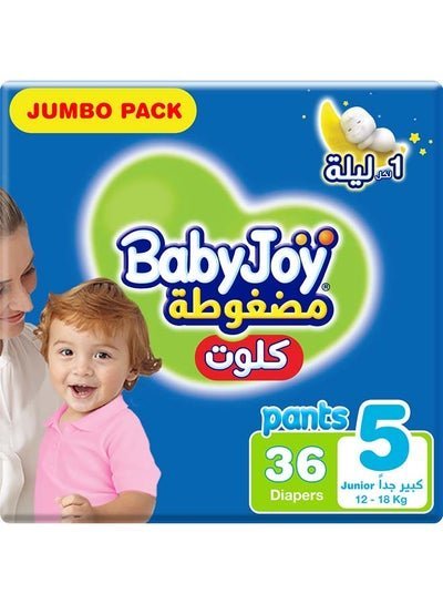 BabyJoy Culotte, Size 5 Junior, 12 to 18 kg, Jumbo Pack, 36 Diapers