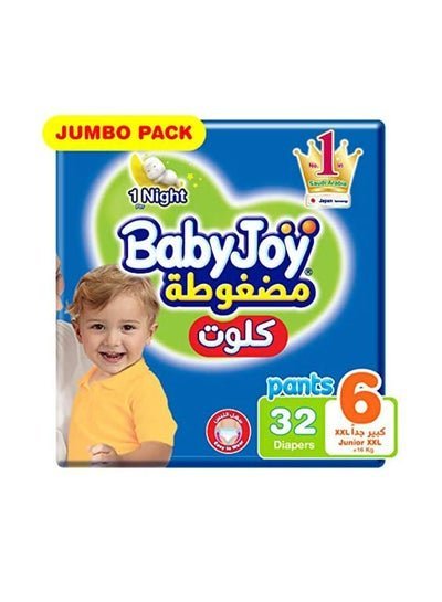 BabyJoy Culotte, Size 6 Junior XXL, 16 to 23 kg, Jumbo Pack, 32 Diapers