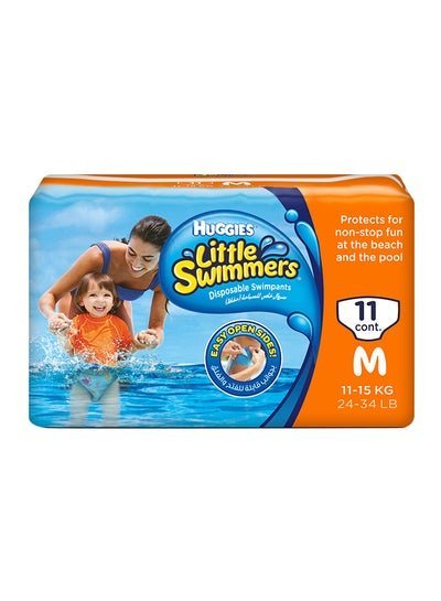 HUGGIES Little Swimmer Disposable Swim Pants Diapers, 11 – 15 Kg, 11 Count – Medium, Easy Open Sides