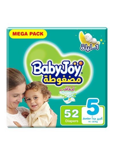 BabyJoy Compressed Diamond Pad, Size 5 Junior, 14 to 23 kg, Mega Pack, 52 Diapers