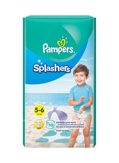 Pampers Splashers Swimming Pants, Size 5-6, >14 Kg, Carry Pack, 10 Count