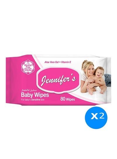 Jennifer’s Baby Wipes 80S Twin Pack