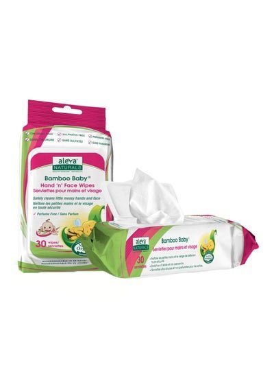 Aleva Naturals Bamboo Hand ‘N’ Face Baby Wipes, 30 Wipes
