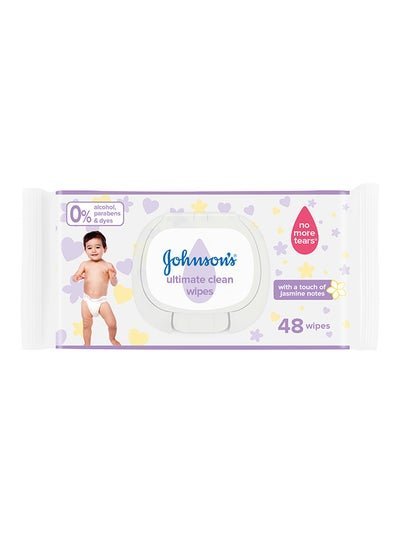 Johnson’s Ultimate Clean Baby Wipes, Alcohol-Free – Pack of 48