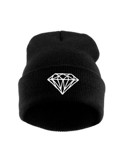 Generic Diamond Design Beanie Cap Black
