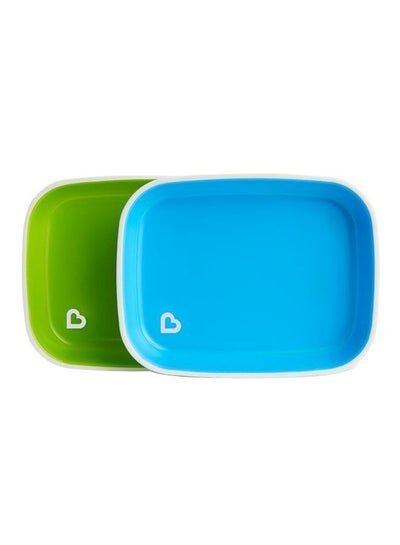 Munchkin Splash Toddler Plate, Pack Of 2 – Green/Blue