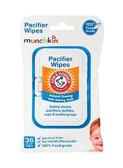 Munchkin Arm And Hammer Pacifier Baby Wipes, Safely And Clean, Bpa-Free, Newborn, 36 Wipes
