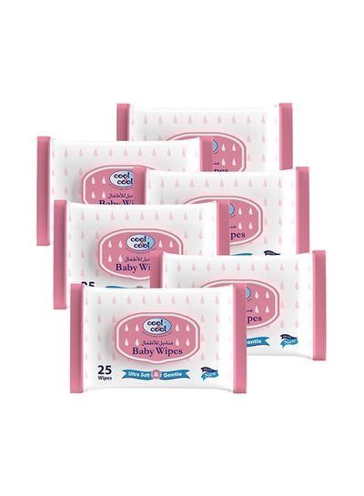 cool & cool Baby Travel Wipes 25’s Pack of 6
