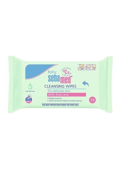 Sebamed Baby Cleansing Wet Wipes With Aloe Vera For Delicate Skin, 72 Wipes