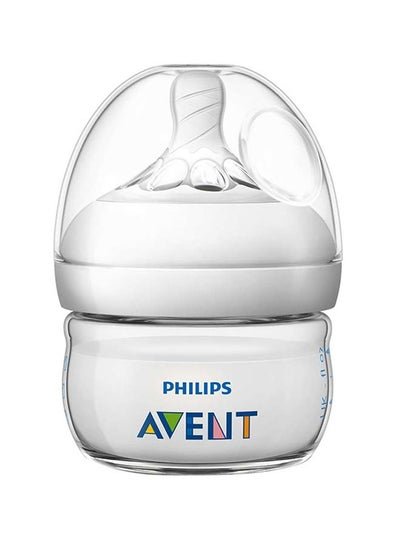 PHILIPS AVENT Natural Baby Bottle, Easy To Hold And Grip, Soft Nipple, Newborn – White, 60Ml