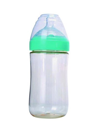 Bebi PPSU Feeding Bottle with Non Drip Silicone Nipple,No-Spill Spout for Babies and Infants,BPA Free, 9-12 months 240 ml Green/Clear
