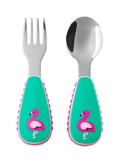 Skip Hop 2-Piece Zootensils Cutlery Set – Green/Pink