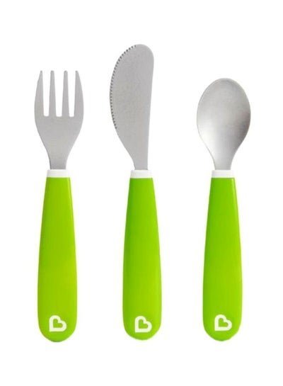Munchkin 3-Piece Splash Cutlery Set, 18+ M – Green/Silver