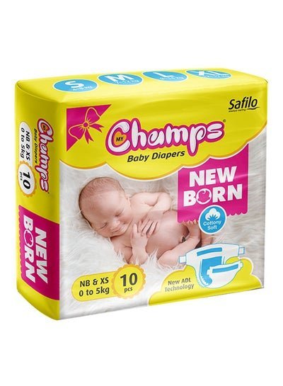 CHAMPS Diapers for New Born Babies [Pack of 10]