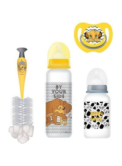 Disney Pack Of 4 Lion King Printed Feeding Bottle With Accessories Set