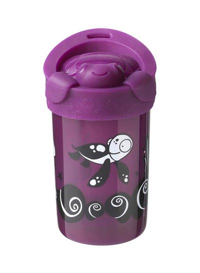 tommee tippee No Knock Sippy Cup With Removable Lid, 18+ M, 300 Ml – Purple/White/Black
