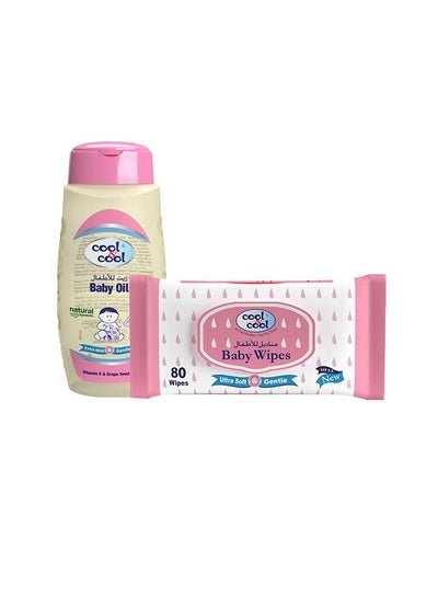 cool & cool Baby Wipes 80’s And Baby Oil 100ml
