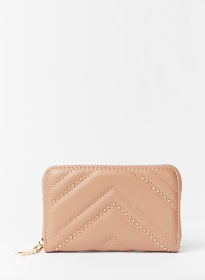 Jove Studded Zip Around Wallet Pink