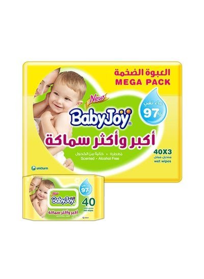 BabyJoy Thick and Large Wet Wipes, Scented, Mega Pack, 120 Wipes