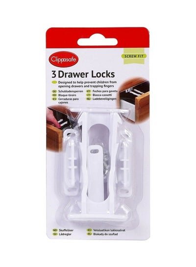 Clippasafe 3-Piece Drawer Lock Set
