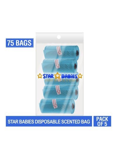 STAR BABiES Scented Bag Pack Of 5 – Blue (75 Bags)-Regular