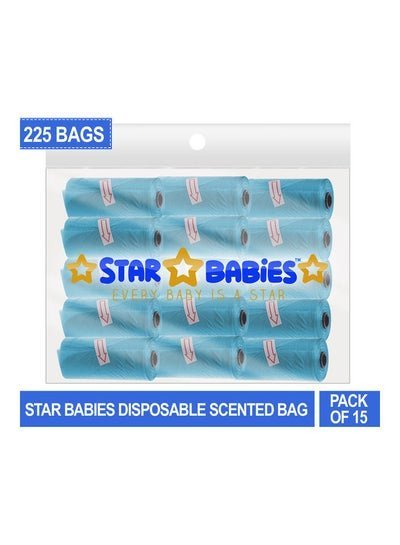 STAR BABiES Scented Bag Pack Of 15-Blue (225 Bags)-Regular