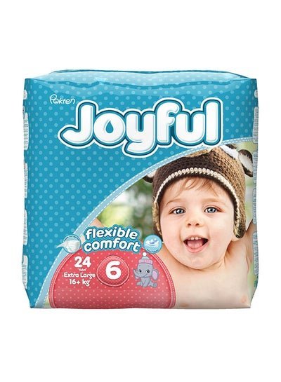 Joyful Super Absorbent Baby Diapers Size 6 [Pack of 24]