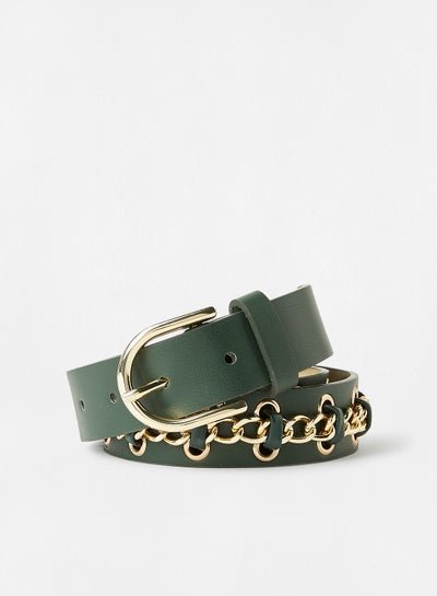 ONLY Chain Linked Belt Green